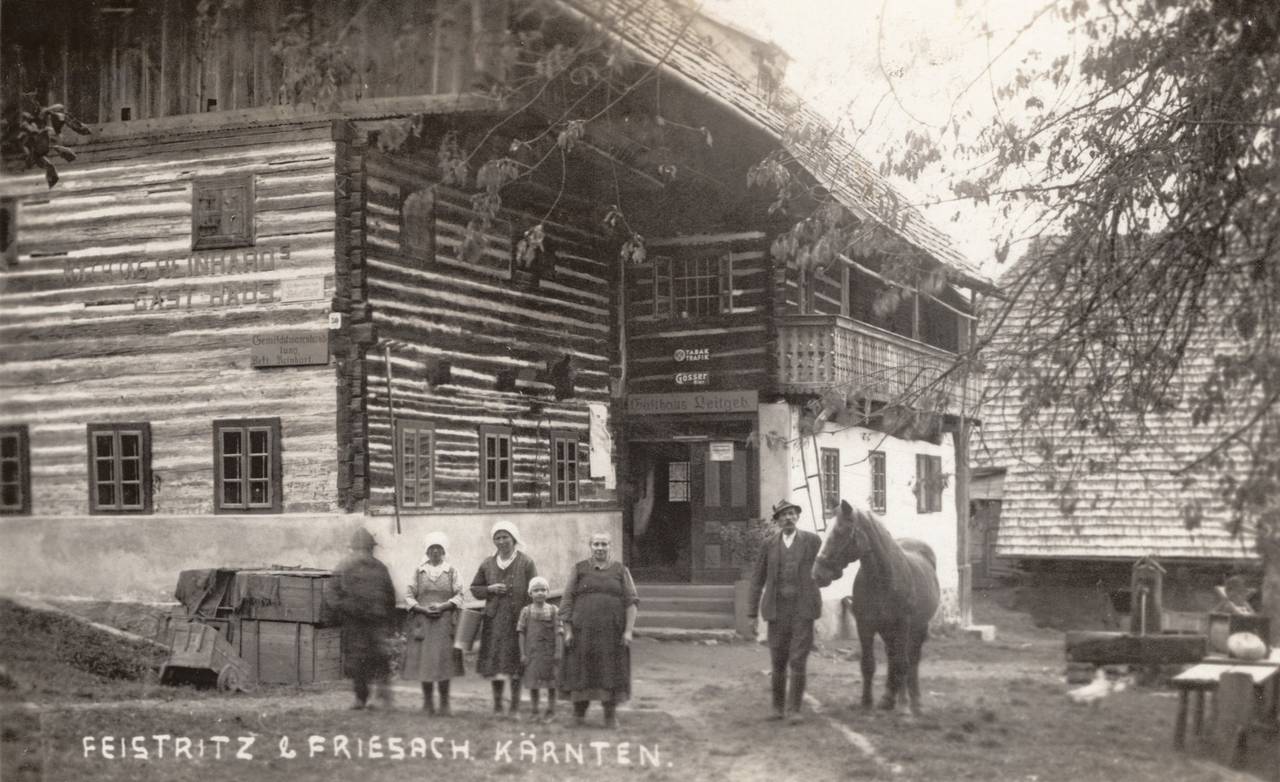 Bauersleute, Dienstboten, Feistritz, Gasthaus, Gasthaus Leitgeb, Wirtsleute