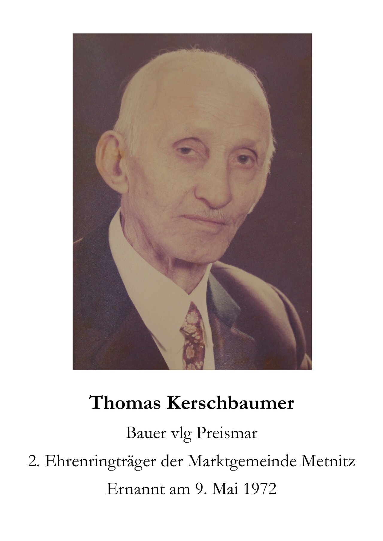 Ehrenringträger, Kerschbaumer Thomas, Metnitz, Preismar