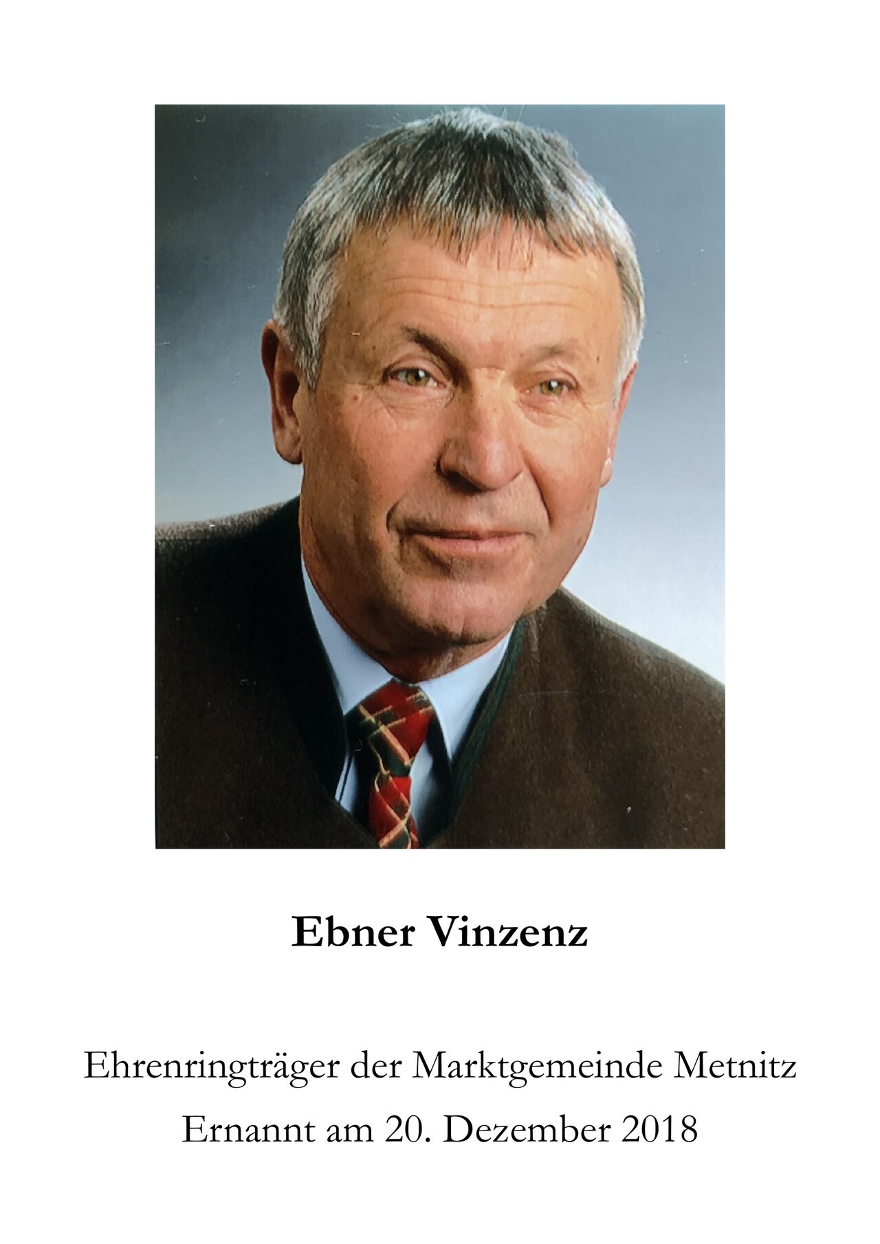 Ehrenringträger, Kulturreferent, Metnitz, Vizebürgermeister