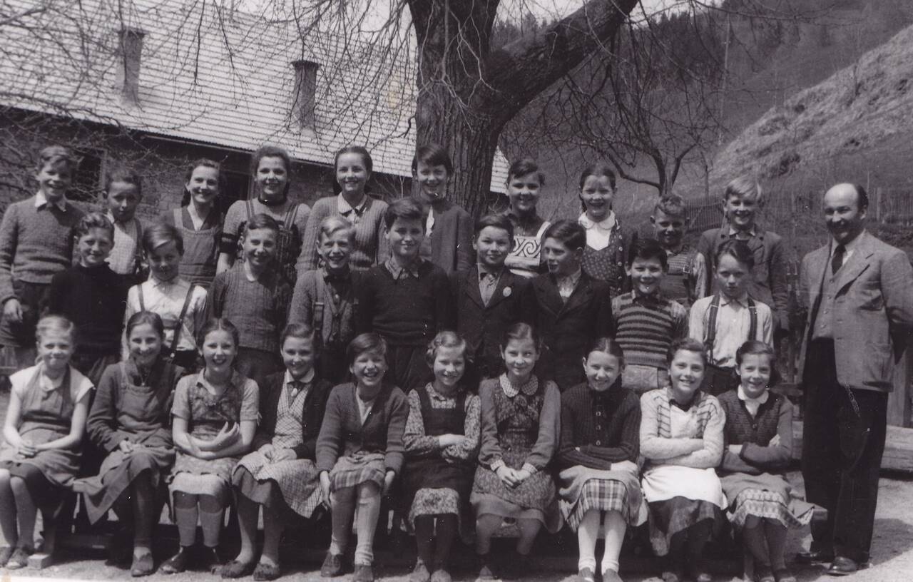 1955, 5.Klasse, Metnitz, Schülerfoto, Volksschule