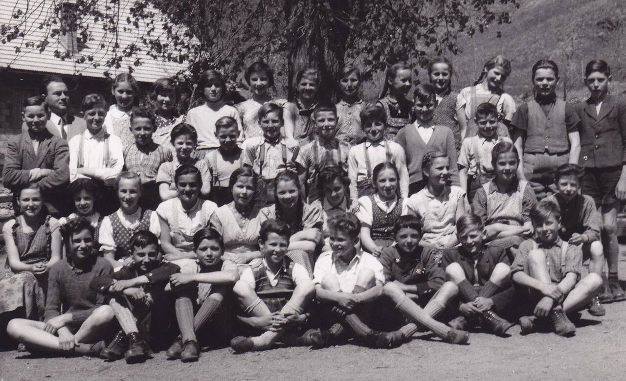 1957, 7.Klasse, Metnitz, Schülerfoto, Volksschule