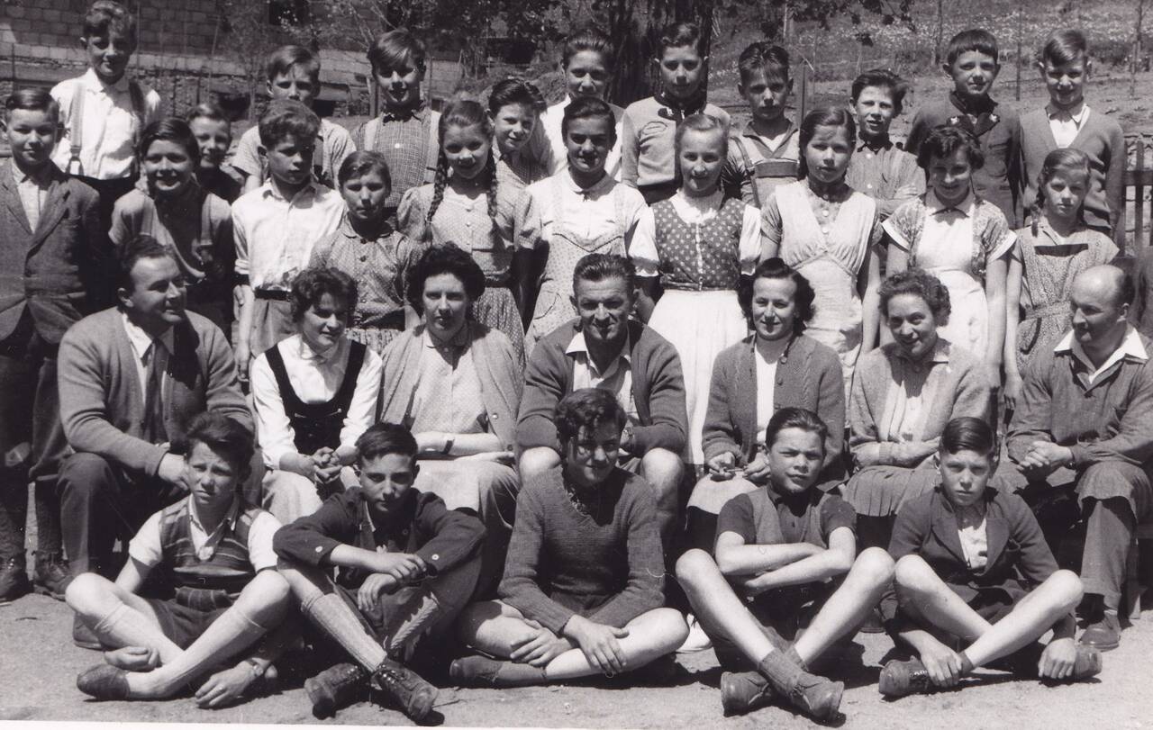 1958, Abschlußklasse, Metnitz, Schülerfoto, Volksschule